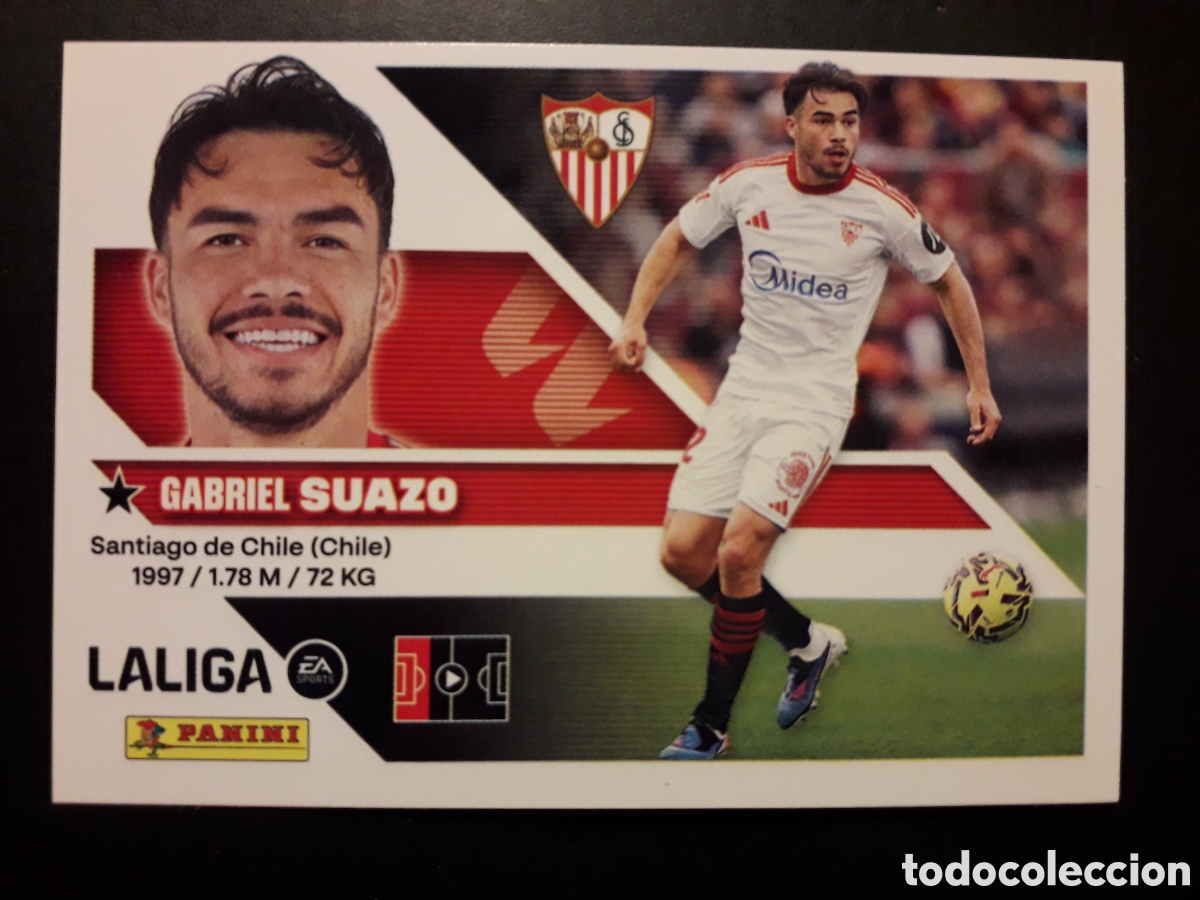 Cromos de f&uacute;tbol: SUAZO SEVILLA N&deg; 10 ED ESTE 2026 2027 26 27 SIN PEGAR PEDIDO M&Iacute;NIMO 3&euro;.