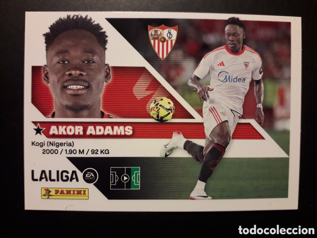 Cromos de f&uacute;tbol: AKOR ADAMS SEVILLA N&deg; 19 ED ESTE 2026 2027 26 27 SIN PEGAR PEDIDO M&Iacute;NIMO 3&euro;