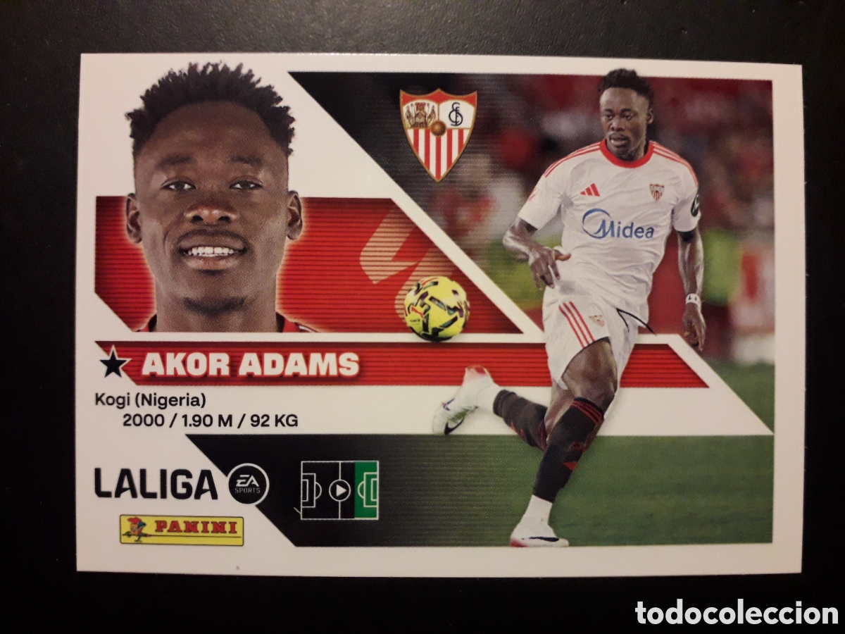 Cromos de f&uacute;tbol: AKOR ADAMS SEVILLA N&deg; 19 ED ESTE 2026 2027 26 27 SIN PEGAR PEDIDO M&Iacute;NIMO 3&euro;.