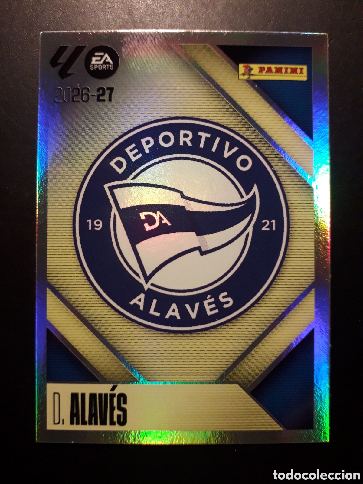 Cromos de f&uacute;tbol: ESCUDO ALAV&Eacute;S N&deg; 1 ED ESTE 2026 2027 26 27 SIN PEGAR PEDIDO M&Iacute;NIMO 3&euro;