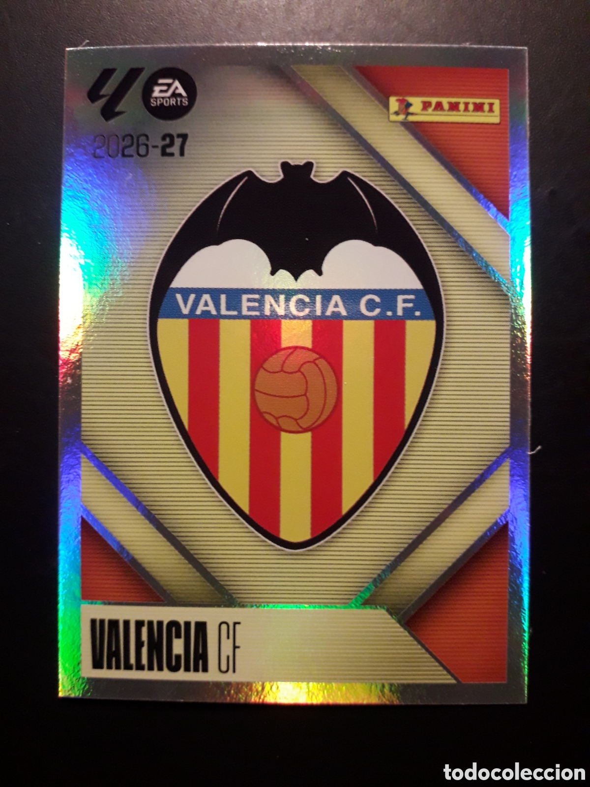 Cromos de f&uacute;tbol: ESCUDO VALENCIA CF N&deg; 1 ED ESTE 2026 2027 26 27 SIN PEGAR PEDIDO M&Iacute;NIMO 3&euro;