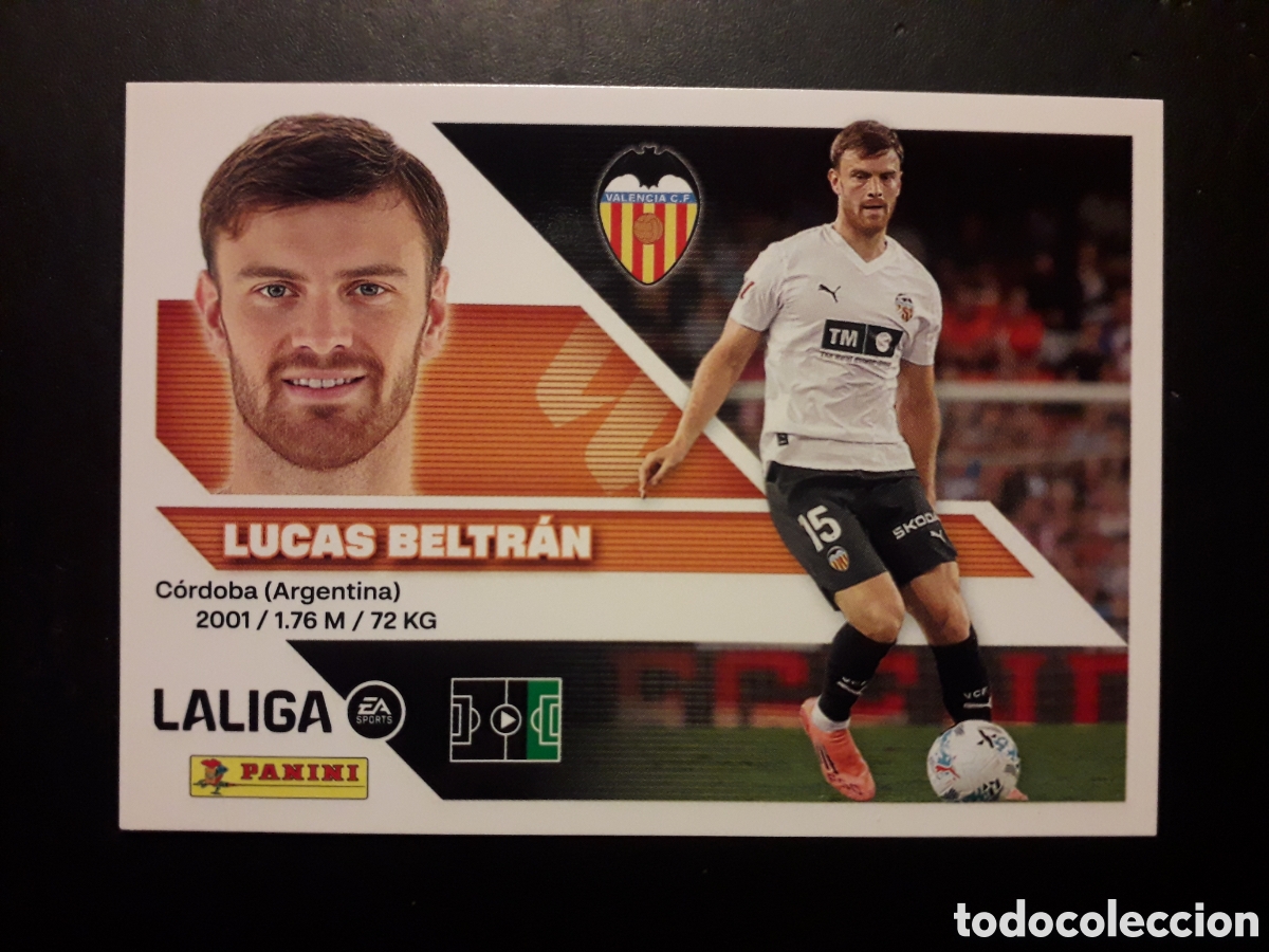 Cromos de f&uacute;tbol: LUCAS BELTR&Aacute;N VALENCIA CF N&deg; 20B ED ESTE 2026 2027 26 27 SIN PEGAR PEDIDO M&Iacute;NIMO 3&euro;