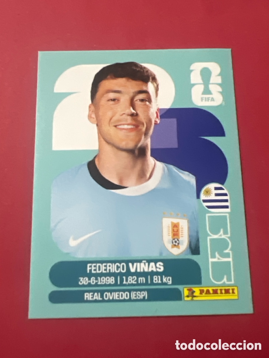 Cromos de f&uacute;tbol: C3223. Vi&ntilde;as Uruguay URU 18 Sticker Mundial 2026 FIFA World Cup / Sin pegar