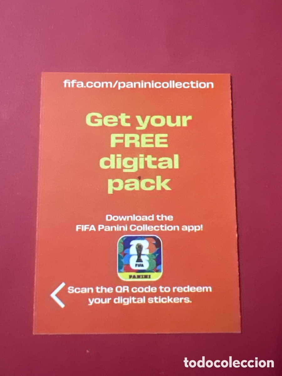 Cromos de f&uacute;tbol: C3236. GET YOUR FREE DIGITAL PACK , C&Oacute;DIGO SIN UTILIZAR, FIFA WORLD CUP 2026 - PANINI - A&Ntilde;O 2026.