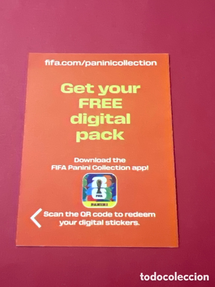 Cromos de f&uacute;tbol: C3311. GET YOUR FREE DIGITAL PACK , C&Oacute;DIGO SIN UTILIZAR, FIFA WORLD CUP 2026 - PANINI - A&Ntilde;O 2026.
