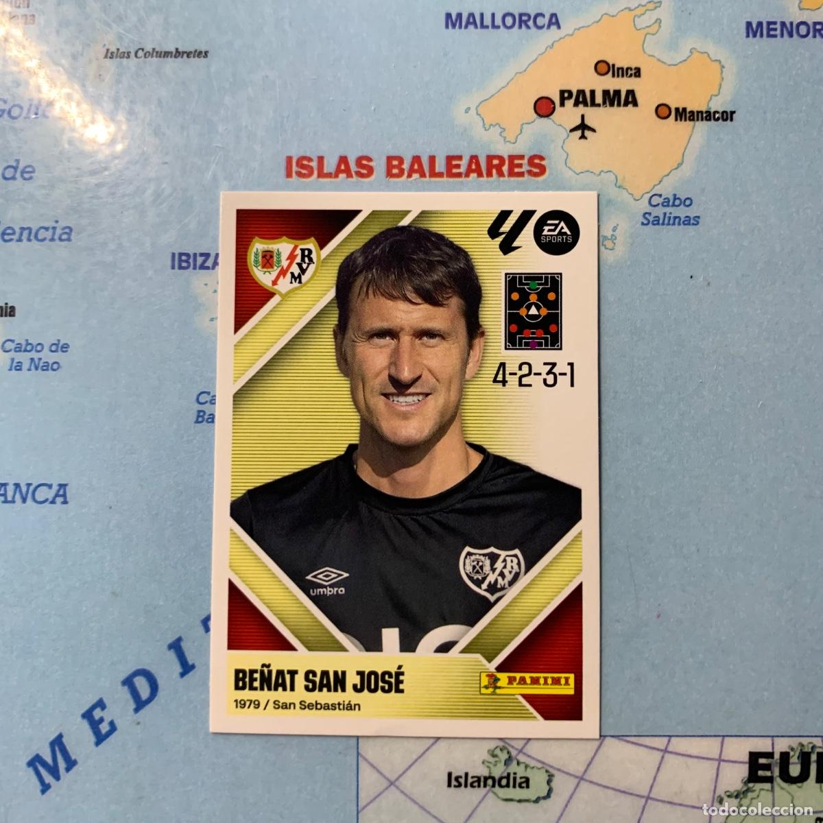 Cromos de f&uacute;tbol: Be&ntilde;at San Jos&eacute; entrenador n&uacute;mero 2 del rayo vallecano cromo liga este 26-27 2026-2027
