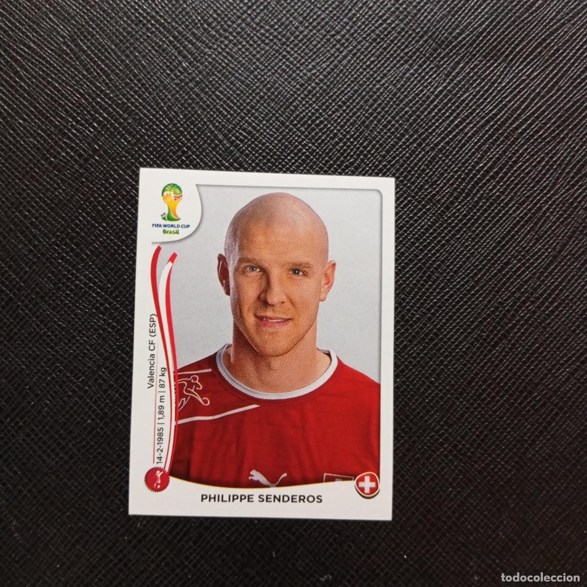 Football Stickers: 343 PHILIPPE SENDEROS SUIZA PANINI MUNDIAL BRASIL 2014 CROMO FUTBOL 14 - SIN PEGAR - CJ1