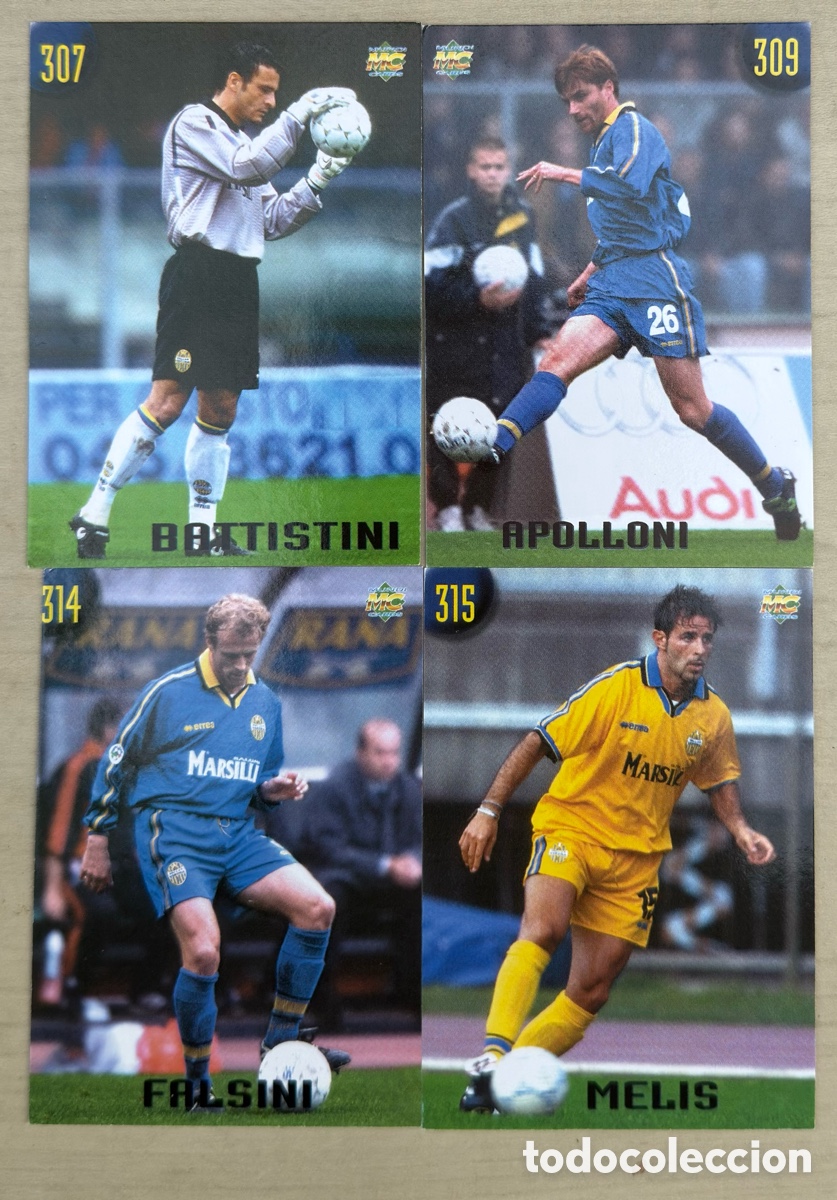 Cromos de f&uacute;tbol: HELLAS VERONA LOTE 4 FICHAS ETIQUETA NEGRA CALCIATORI ETICHETTA NERA MUNDICROMO 1999 2000