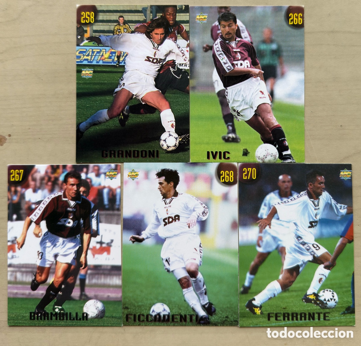 Cromos de f&uacute;tbol: TORINO LOTE 5 FICHAS ETIQUETA NEGRA CALCIATORI ETICHETTA NERA MUNDICROMO 1999 2000