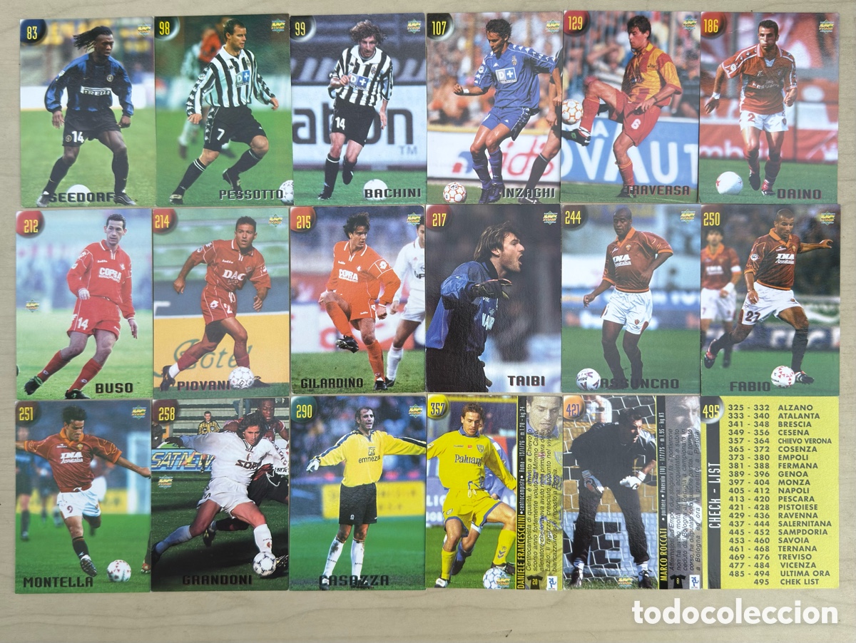 Cromos de f&uacute;tbol: LOTE 18 FICHAS DISTINTAS ETIQUETA NEGRA CALCIATORI ETICHETTA NERA MUNDICROMO 1999 2000