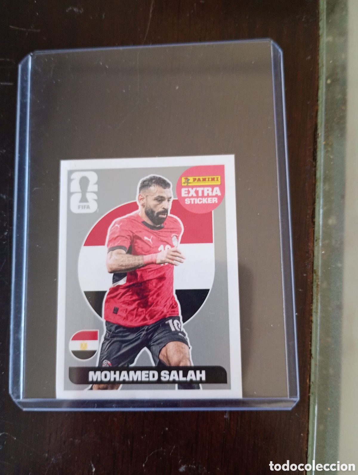 Cromos de f&uacute;tbol: EXTRA STICKER PLATA MOHAMED SALAH EGIPTO MUNDIAL WORLD CUP 26 2026 NUEVO