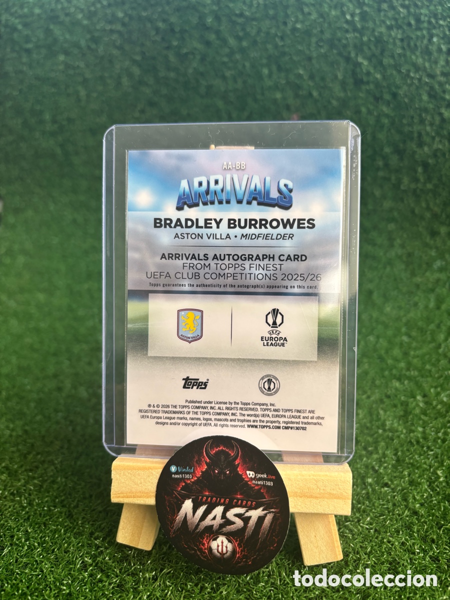 Cromos de f&uacute;tbol: Bradley Burrowes Auto /99 Rookie Card Arrivals Topps Finest 2036