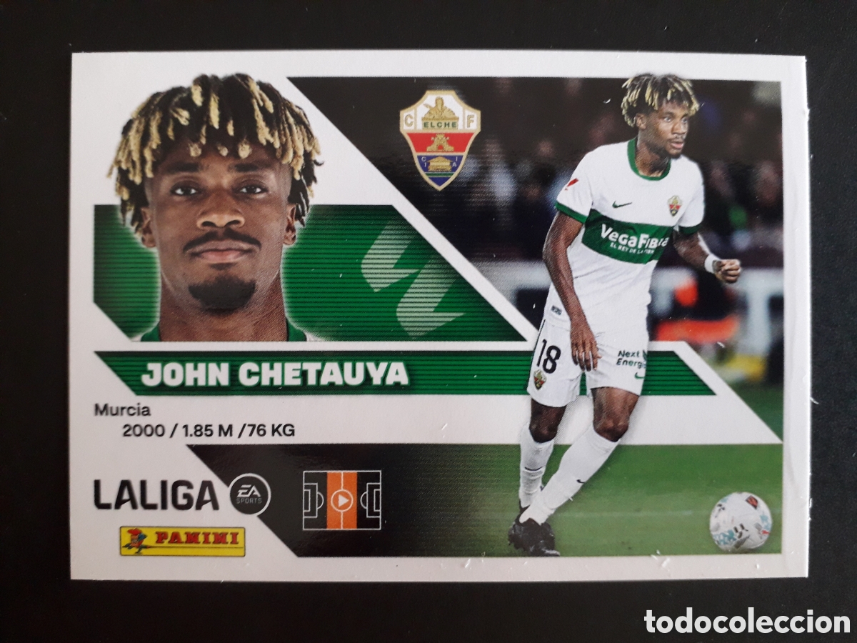 Cromos de f&uacute;tbol: JOHN CHENTAUYA ELCHE N&deg; 13B ED ESTE 2026 2027 26 27 SIN PEGAR PEDIDO M&Iacute;NIMO 3&euro;