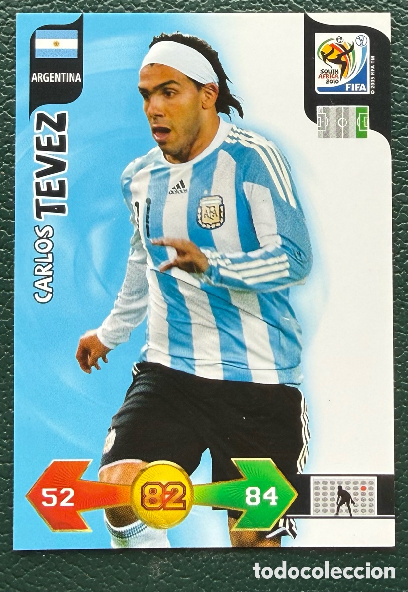 Football Stickers: CARLOS TEVEZ ARGENTINA FICHAS ALBUM ADRENALYN XL MUNDIAL SOUTH AFRICA 2010