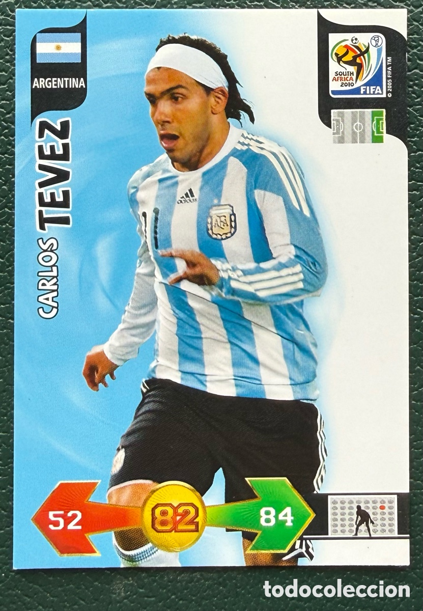 Football Stickers: CARLOS TEVEZ ARGENTINA FICHAS ALBUM ADRENALYN XL MUNDIAL SOUTH AFRICA 2010