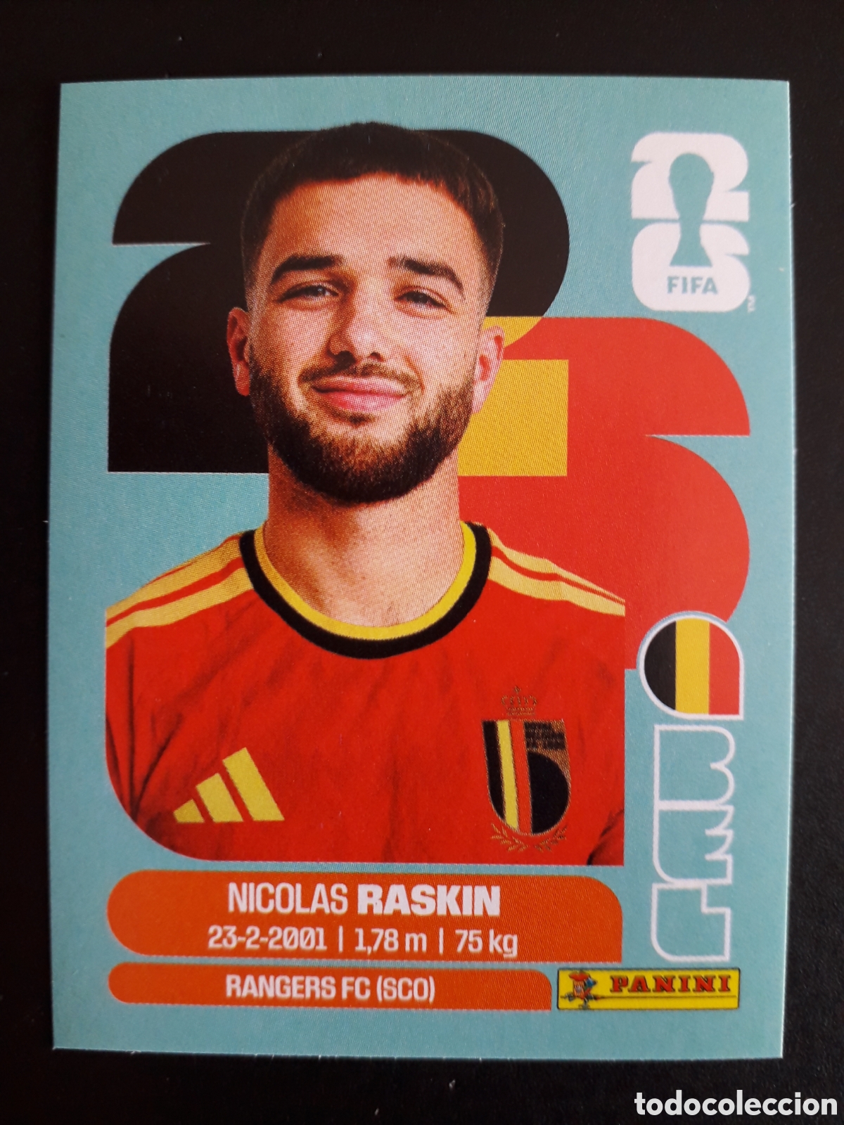 Fu&szlig;ball-Sticker: RASKIN B&Eacute;LGICA BEL 11 MUNDIAL F&Uacute;TBOL 2026 FIFA WORLD CUP PANINI SIN PEGAR PEDIDO M&Iacute;NIMO 3&euro;