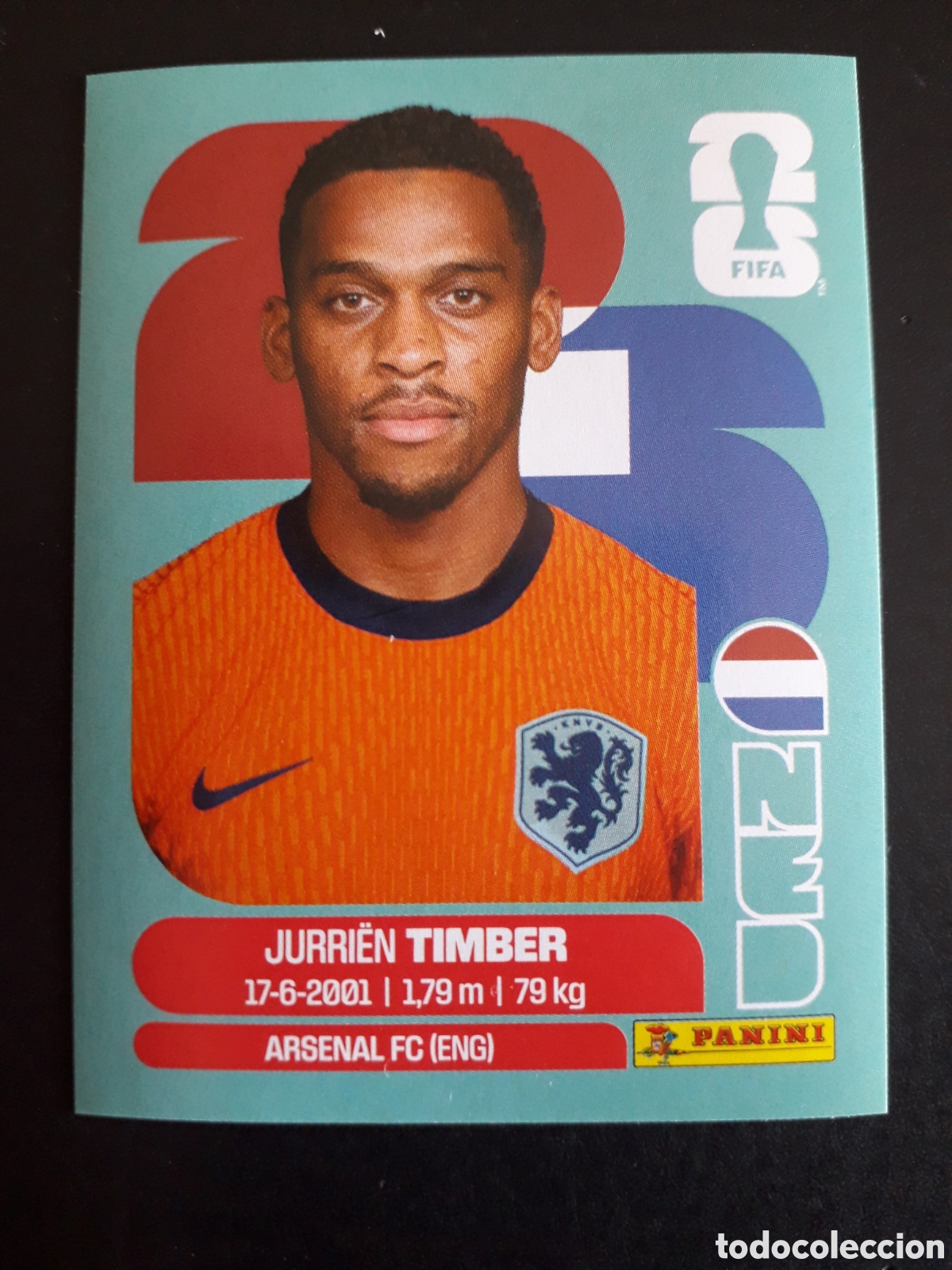 Cromos de f&uacute;tbol: TIMBER HOLANDA/PA&Iacute;SES BAJOS NED 5 MUNDIAL F&Uacute;TBOL 2026 FIFA WORLD CUP PANINI SIN PEG PEDIDO M&Iacute;NIMO 3&euro;