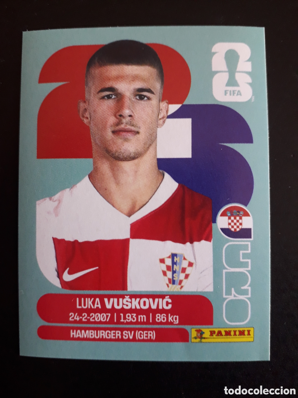 Cromos de f&uacute;tbol: VU&Scaron;KOVIC CROACIA CRO 6 MUNDIAL F&Uacute;TBOL 2026 FIFA WORLD CUP PANINI SIN PEGAR PEDIDO M&Iacute;NIMO 3&euro;