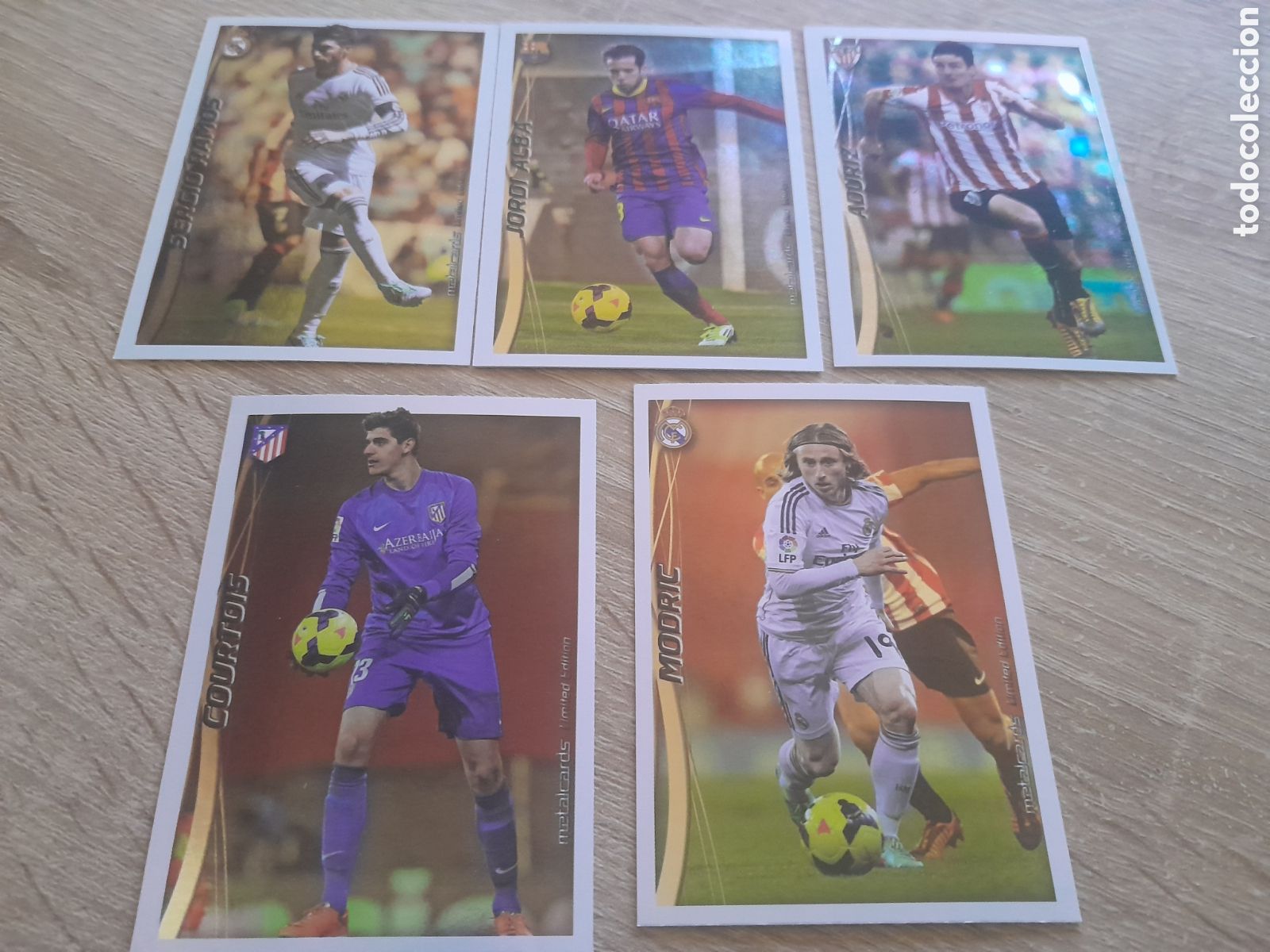 Cromos de f&uacute;tbol: lote 5 cromos limitada (Brillo Liso) - 2014 2015 - Mundicromo Liga metalCard 2014-15 limited edition