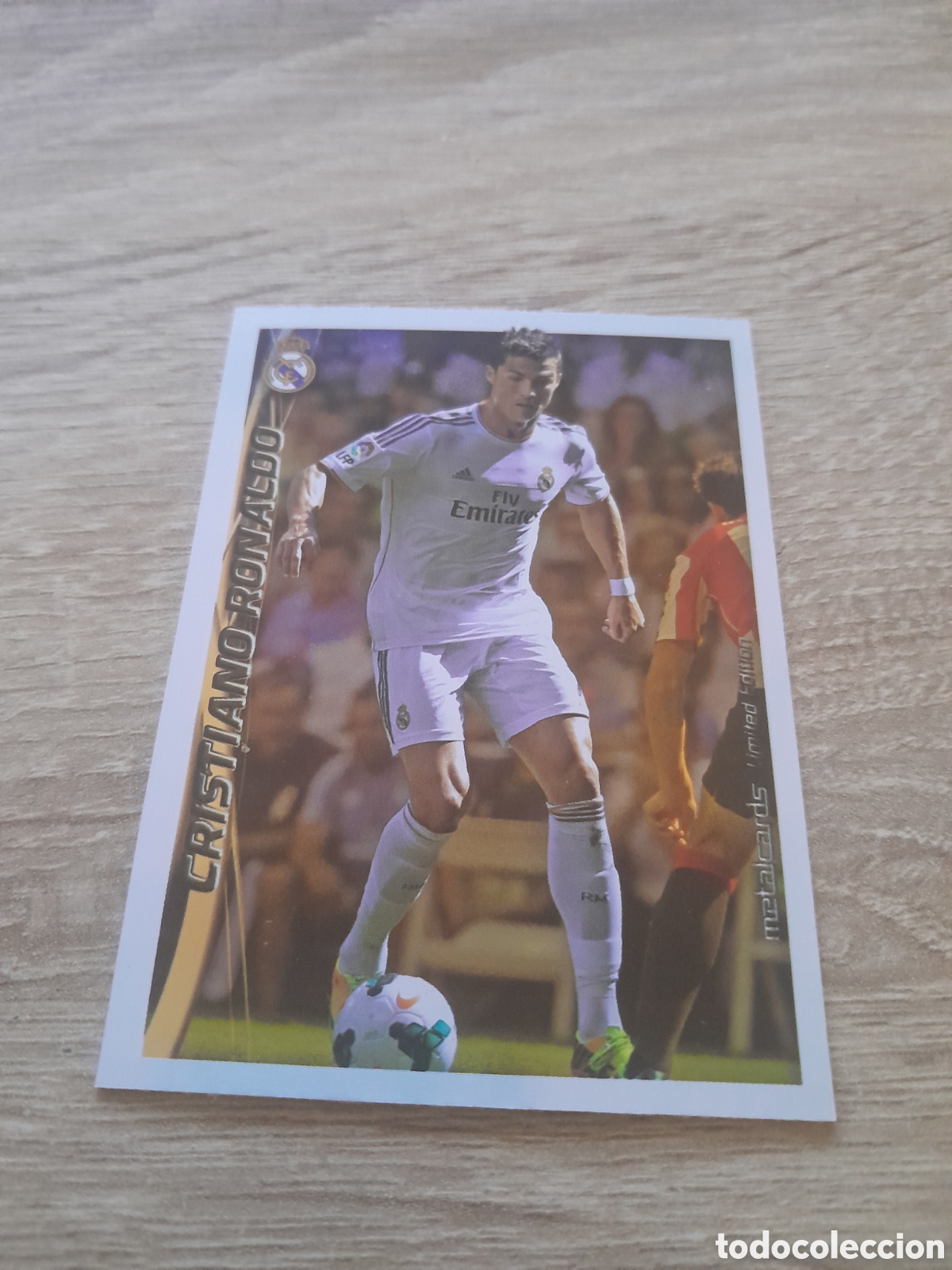 Football Stickers: Cristiano ronaldo (Brillo Liso) - real madrid 2014 2015 - Mundicromo Liga metalCard 2014-15