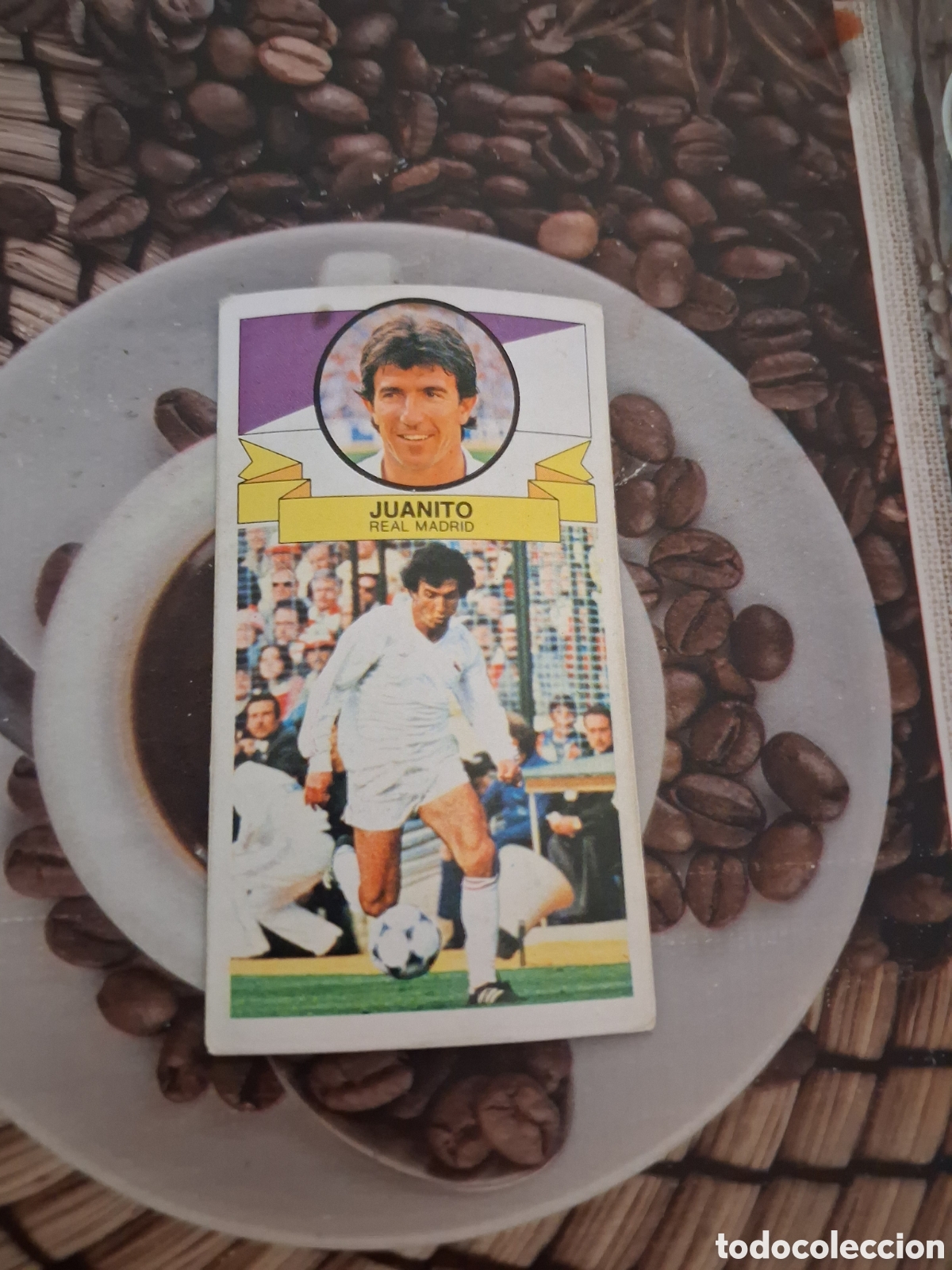 Football Stickers: Liga este 85 86 juanito del Real Madrid sin publicidad recuperado del &aacute;lbum ver fotos