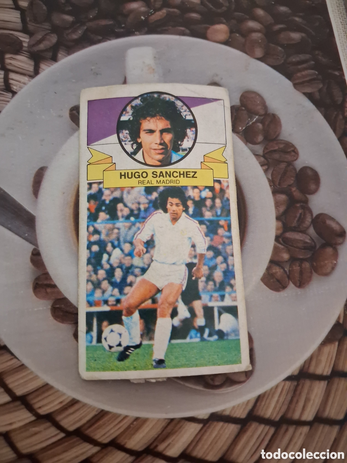 Cromos de f&uacute;tbol: Liga este 85 86 hugo S&aacute;nchez fichaje N 19 del real Madrid sin publicidad recuperado del &aacute;lbum ver fo