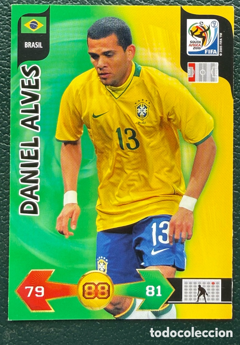 Figurine di Calcio: DANIEL ALVES BRASIL FICHAS ALBUM ADRENALYN XL MUNDIAL SOUTH AFRICA 2010