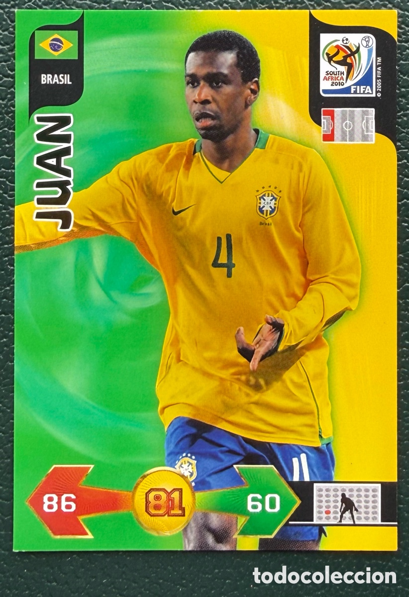 Figurine di Calcio: JUAN BRASIL FICHAS ALBUM ADRENALYN XL MUNDIAL SOUTH AFRICA 2010