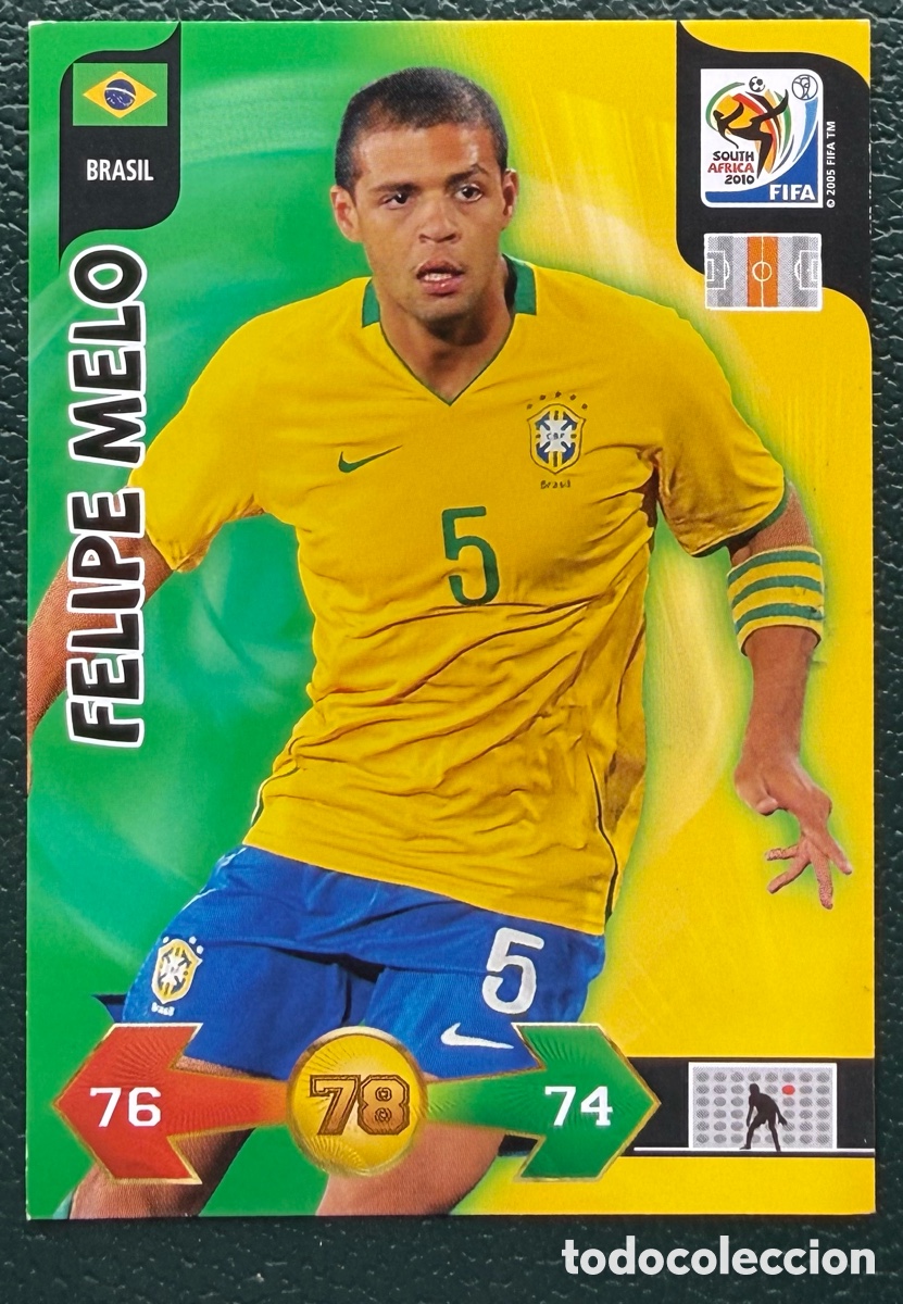 Cartes &agrave; collectionner de Football: FELIPE MELO BRASIL FICHAS ALBUM ADRENALYN XL MUNDIAL SOUTH AFRICA 2010