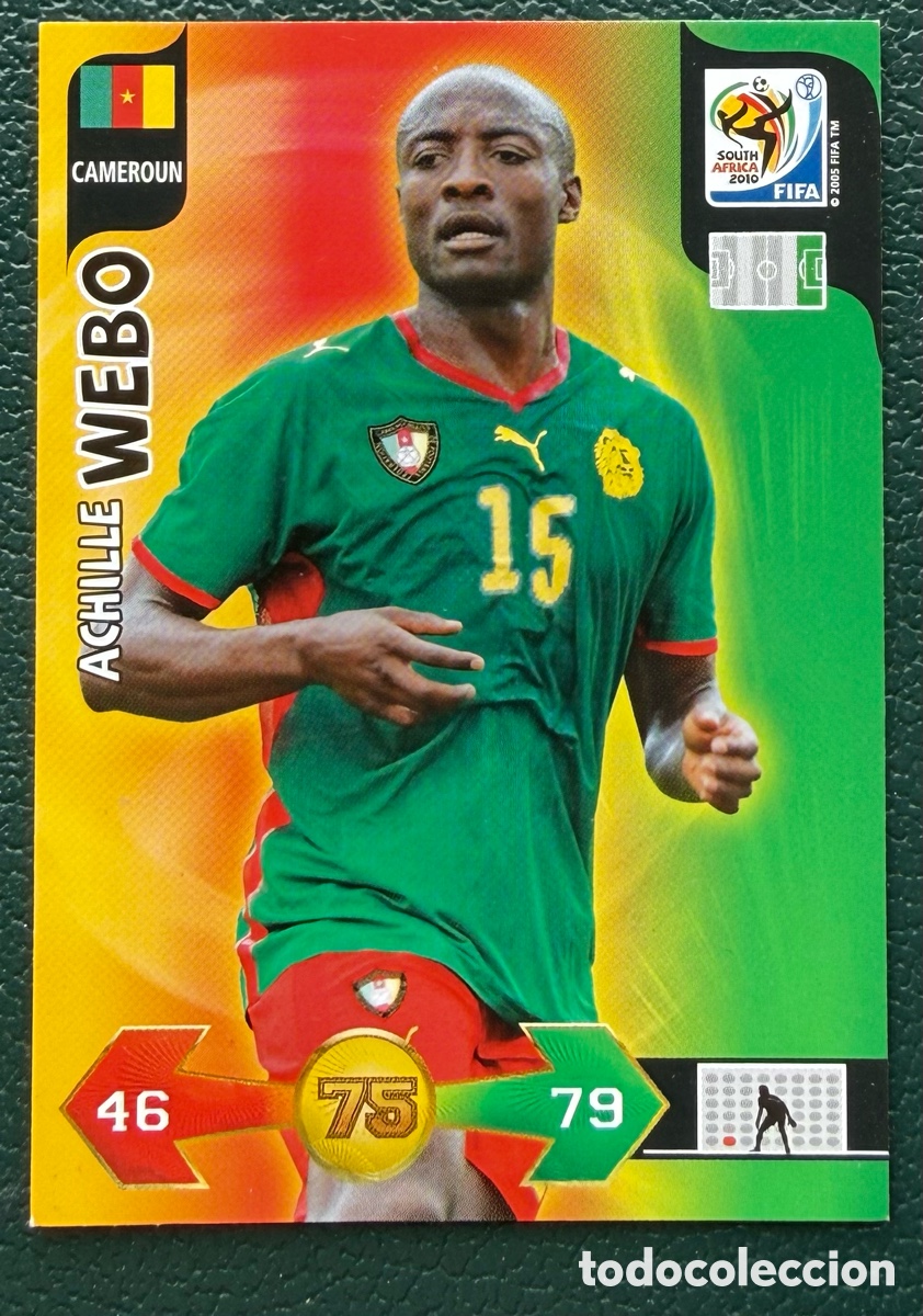 Cromos de f&uacute;tbol: ACHILLE WEBO CAMERUN FICHAS ALBUM ADRENALYN XL MUNDIAL SOUTH AFRICA 2010