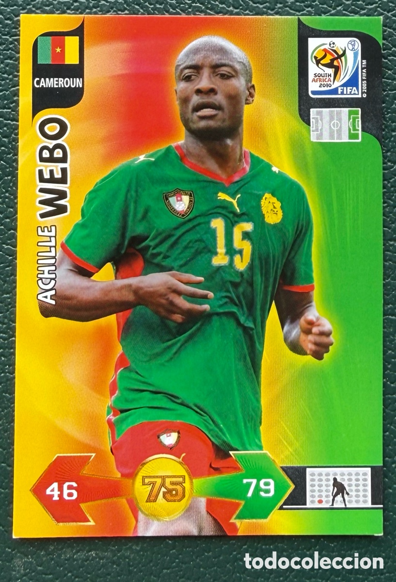Football Stickers: ACHILLE WEBO CAMERUN FICHAS ALBUM ADRENALYN XL MUNDIAL SOUTH AFRICA 2010