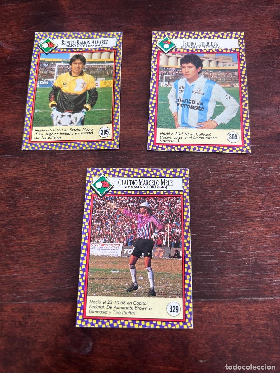 Cromos de f&uacute;tbol: LOTE 3 CROMOS GIMNASIA Y TIRO 1993 Cromy Futbolmania