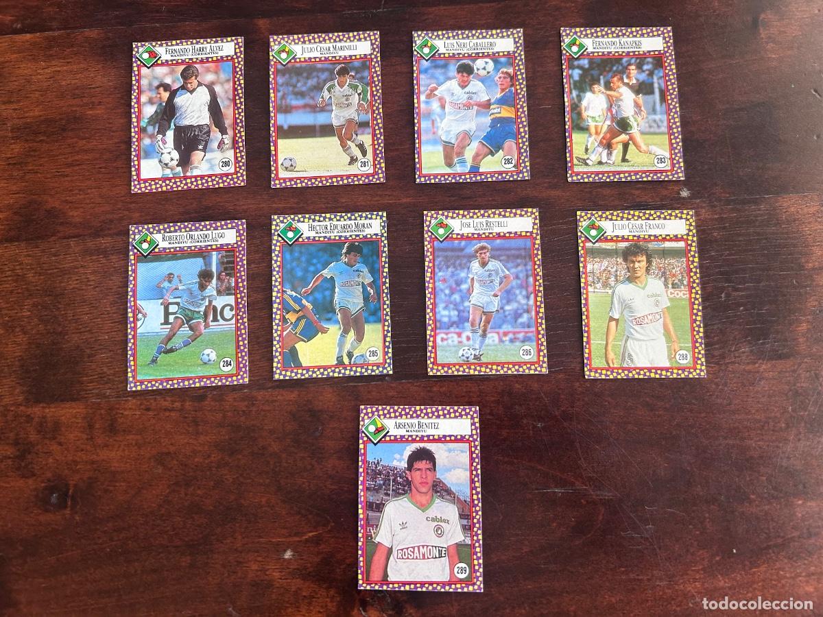 Cromos de f&uacute;tbol: LOTE 9 CROMOS MANDIYU (CORRIENTES) 1993 Cromy Futbolmania