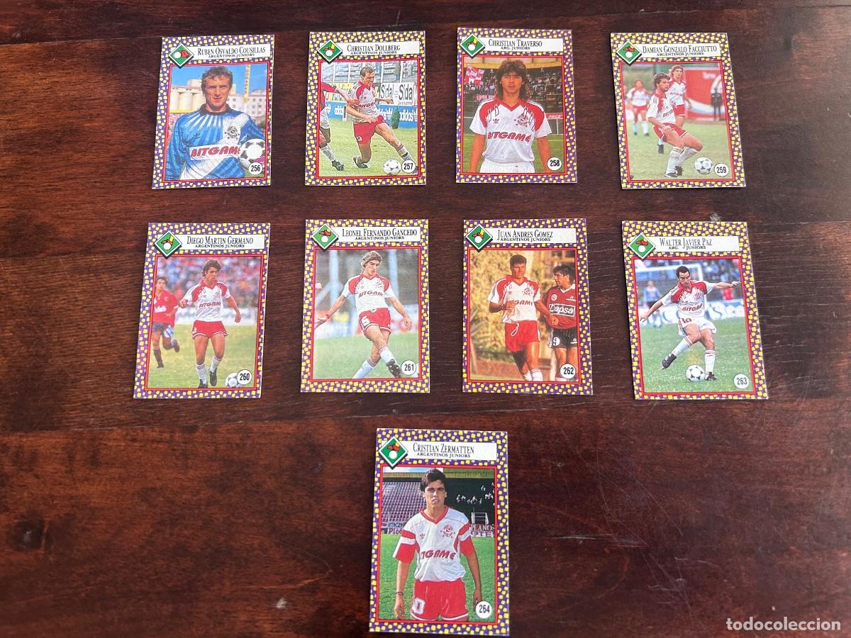 Cromos de f&uacute;tbol: LOTE 9 CROMOS ARGENTINOS JUNIORS 1993 Cromy Futbolmania