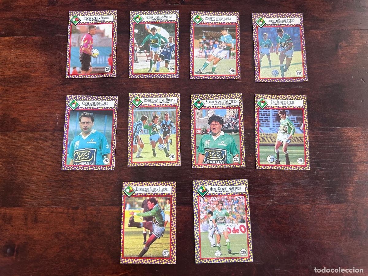 Cromos de f&uacute;tbol: LOTE 10 CROMOS FERROCARRIL OESTE 1993 Cromy Futbolmania