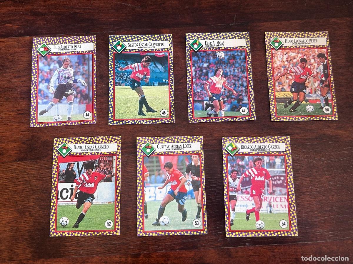 Cromos de f&uacute;tbol: LOTE 7 CROMOS INDEPENDIENTE 1993 Cromy Futbolmania