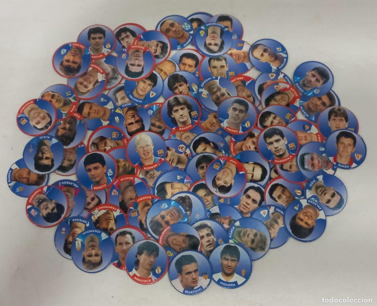 Cromos de f&uacute;tbol: GRAN LOTE DE 85 TAZOS , SPORTAZO DE CARTON RIGIDO , TEMPORADA DE FUTBOL 1994 - 95