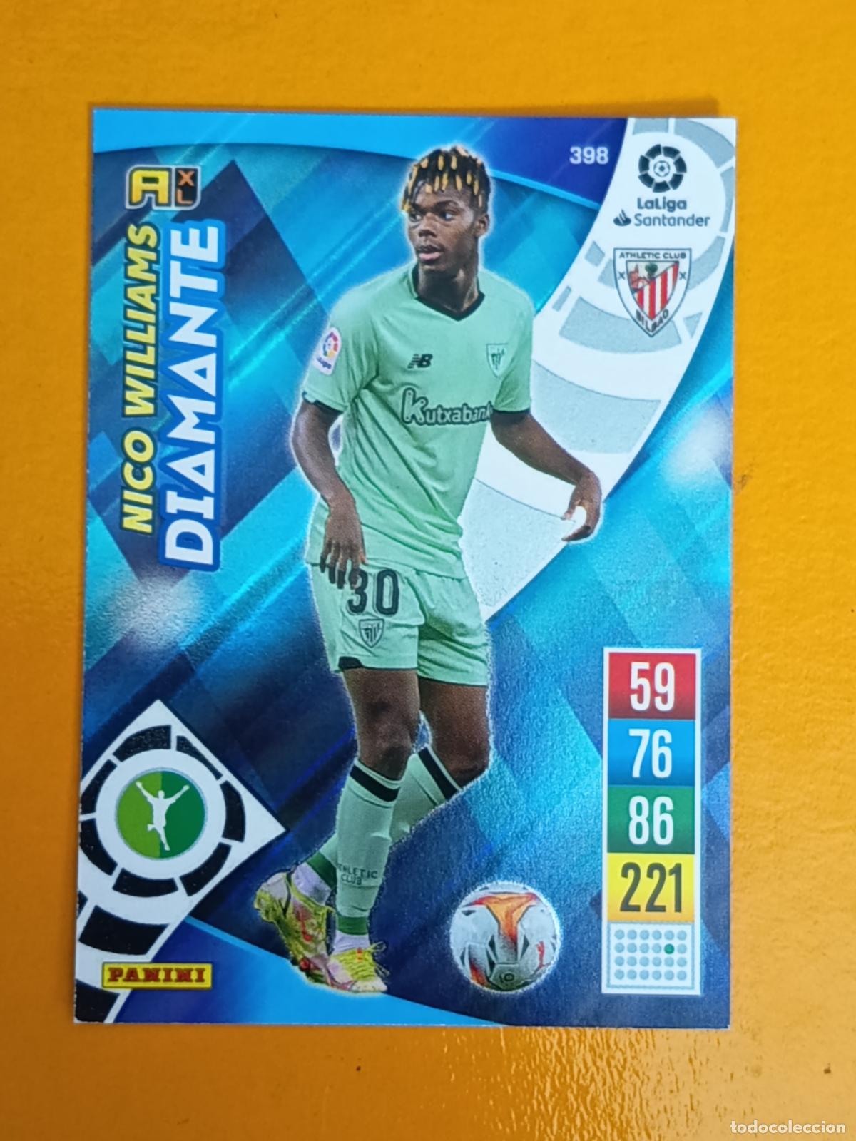 Cromos de Futebol: 398 NICO WILLIAMS. DIAMANTE. ATHLETIC CLUB BILBAO. ADRENALYN XL 2021-22. PANINI