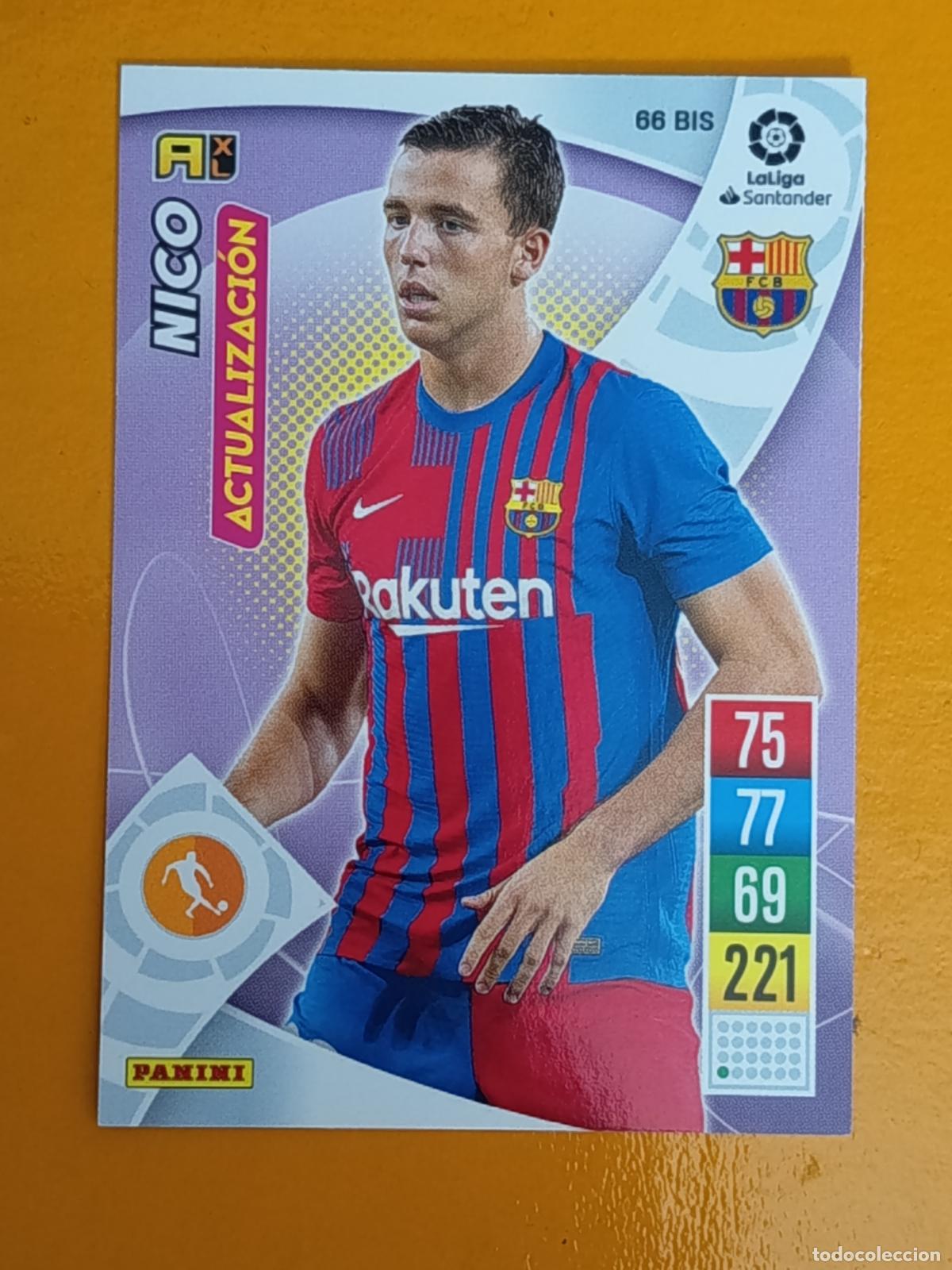 Cartes &agrave; collectionner de Football: 66 BIS NICO. ACTUALIZACI&Oacute;N. FC BARCELONA. ADRENALYN XL 2021-22. PANINI