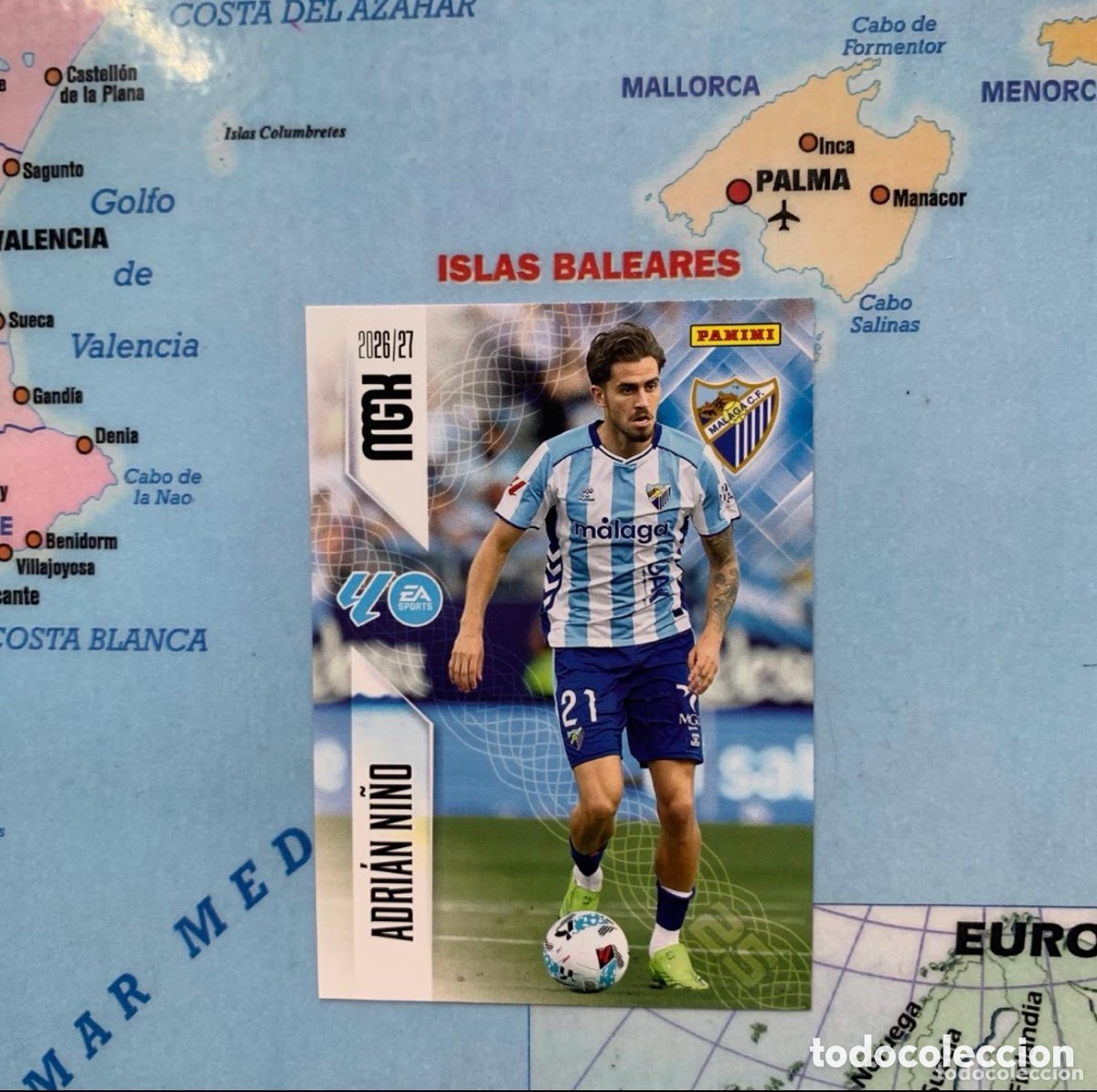 Football Stickers: Adrian Ni&ntilde;o n&uacute;mero 250 del Malaga megacracks 26-27 2026-2027