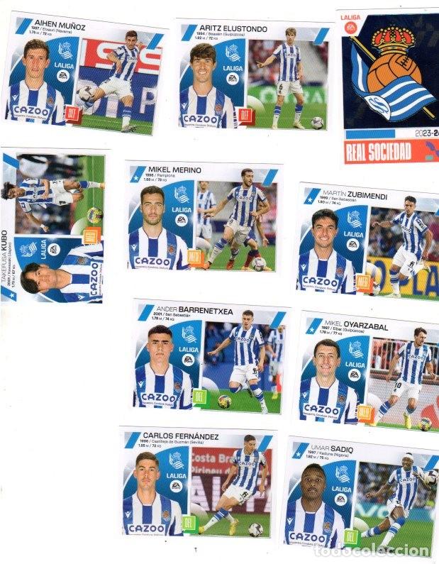 Cromos de f&uacute;tbol: LIGA 2023-24 *** REAL SOCIEDAD *** COLECCI&Oacute;N OFICIAL CROMOS PANINI *** LOTE DE 10