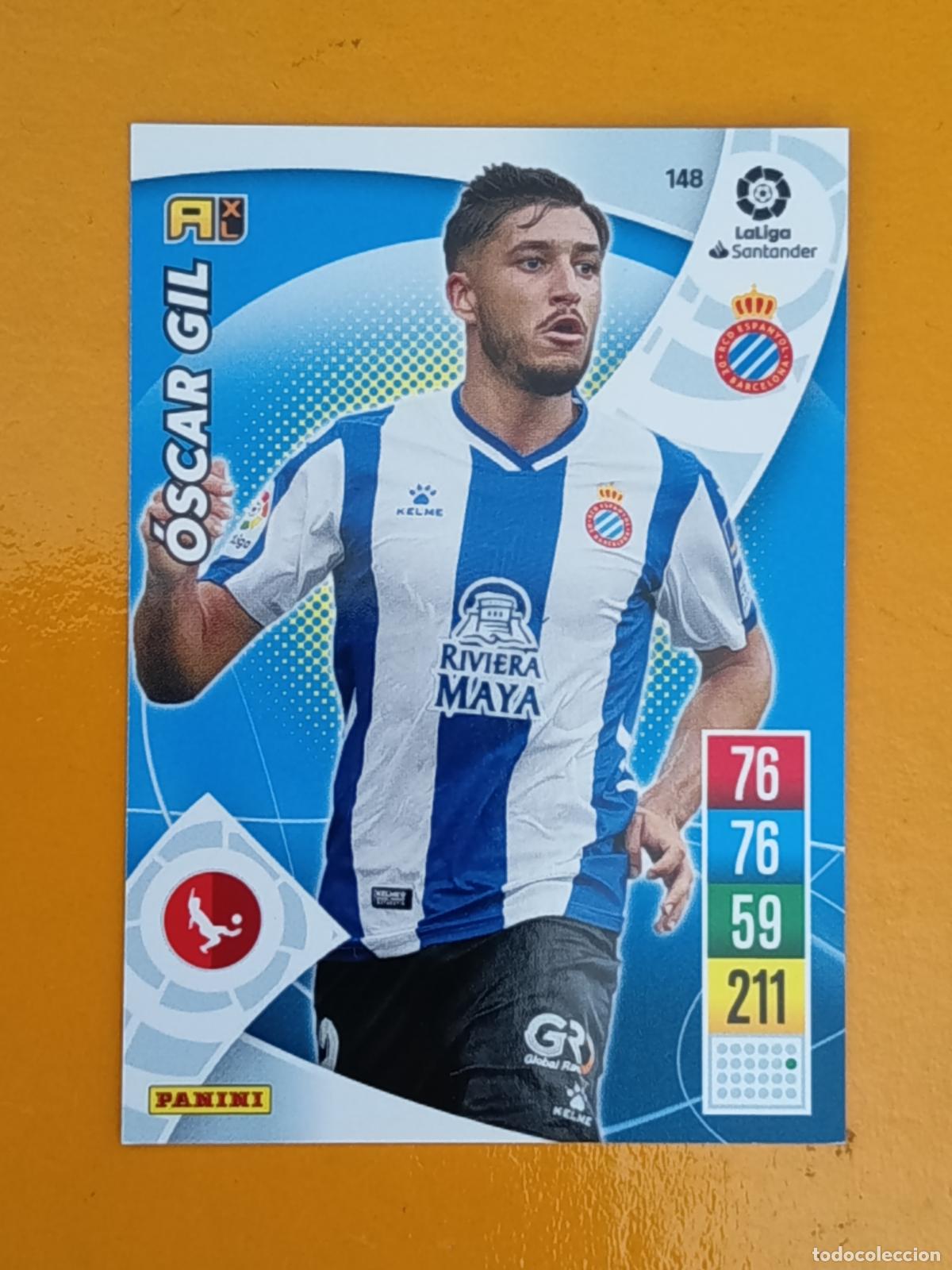 Cromos de f&uacute;tbol: 148 &Oacute;SCAR GIL. R.C.D ESPA&Ntilde;OL. ADRENALYN XL 2021-22. PANINI