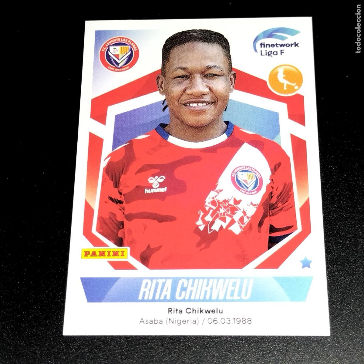 Figurine di Calcio: N&ordm; 178 RITA CHIKWELU LEVANTE LAS PLANAS CROMOS FINETWORK LIGA F FEMENINA PANINI 2022 2023 22 23