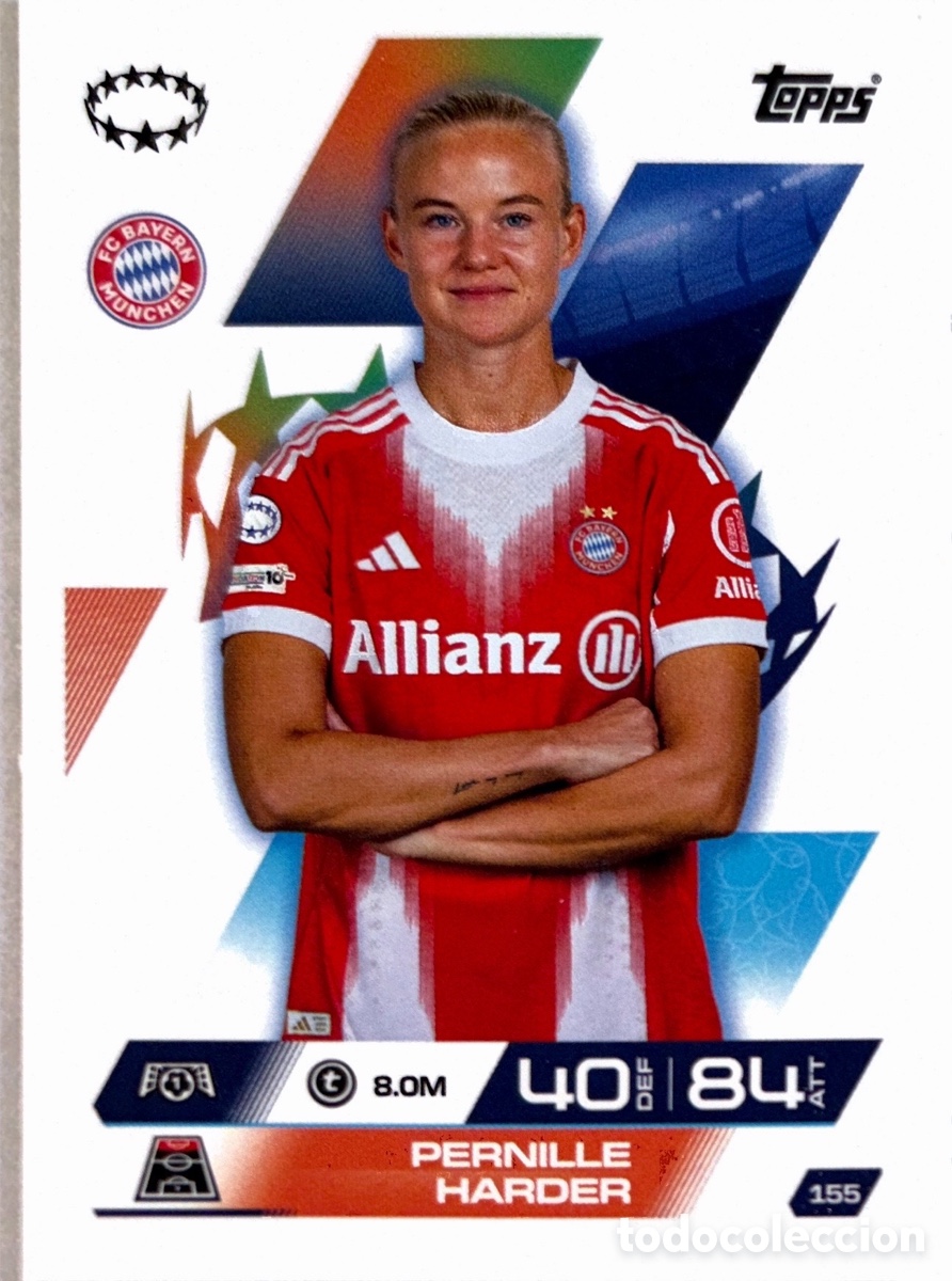 Cromos de f&uacute;tbol: 155. Pernille Harder - Bayern Munich -(MATCH ATTAX EXTRA CHAMPIONS LEAGUE 2025/26) TOPPS