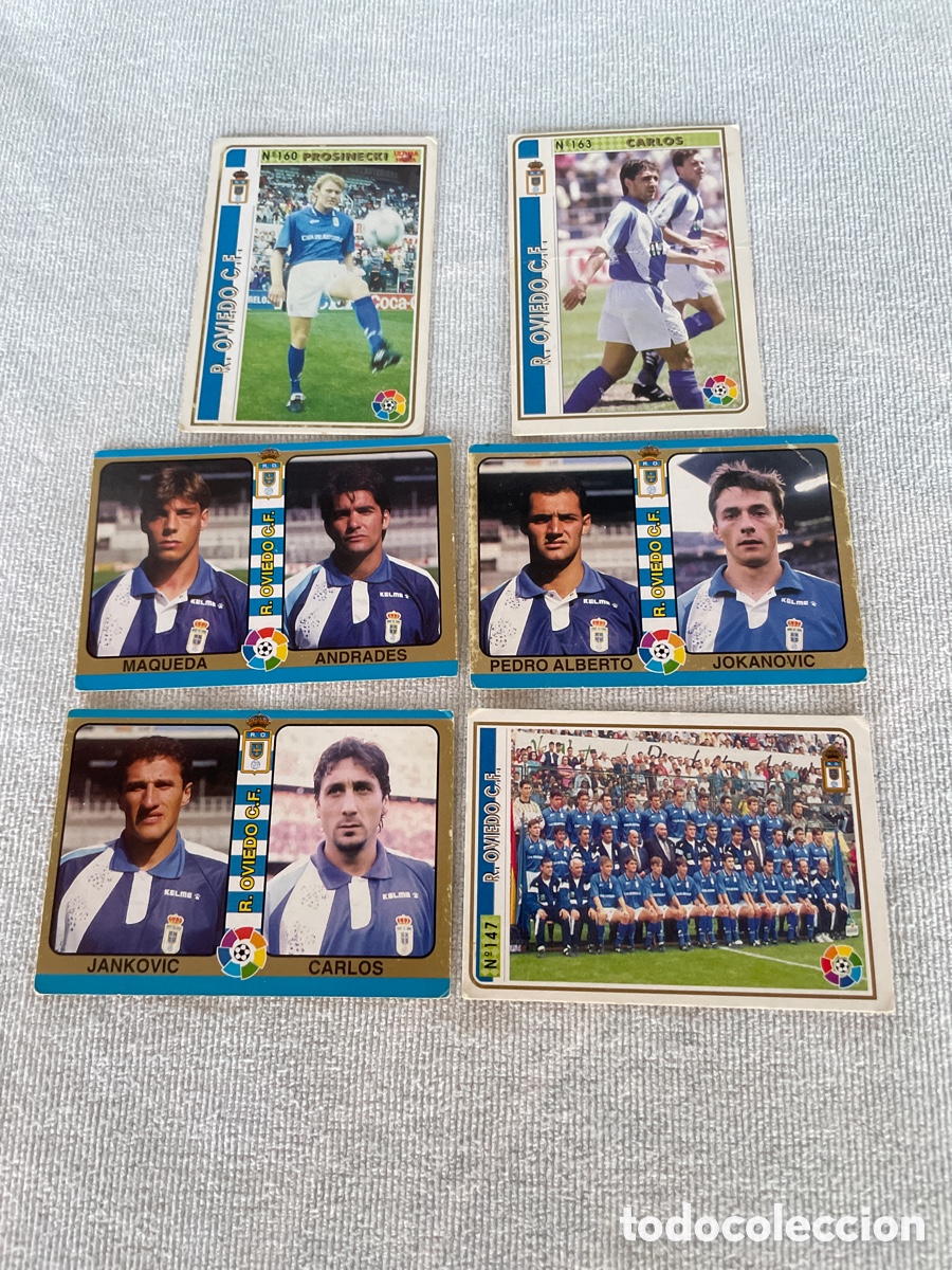 Cromos de f&uacute;tbol: Fichas Liga 94-95 Lote de 6 fichas Oviedo