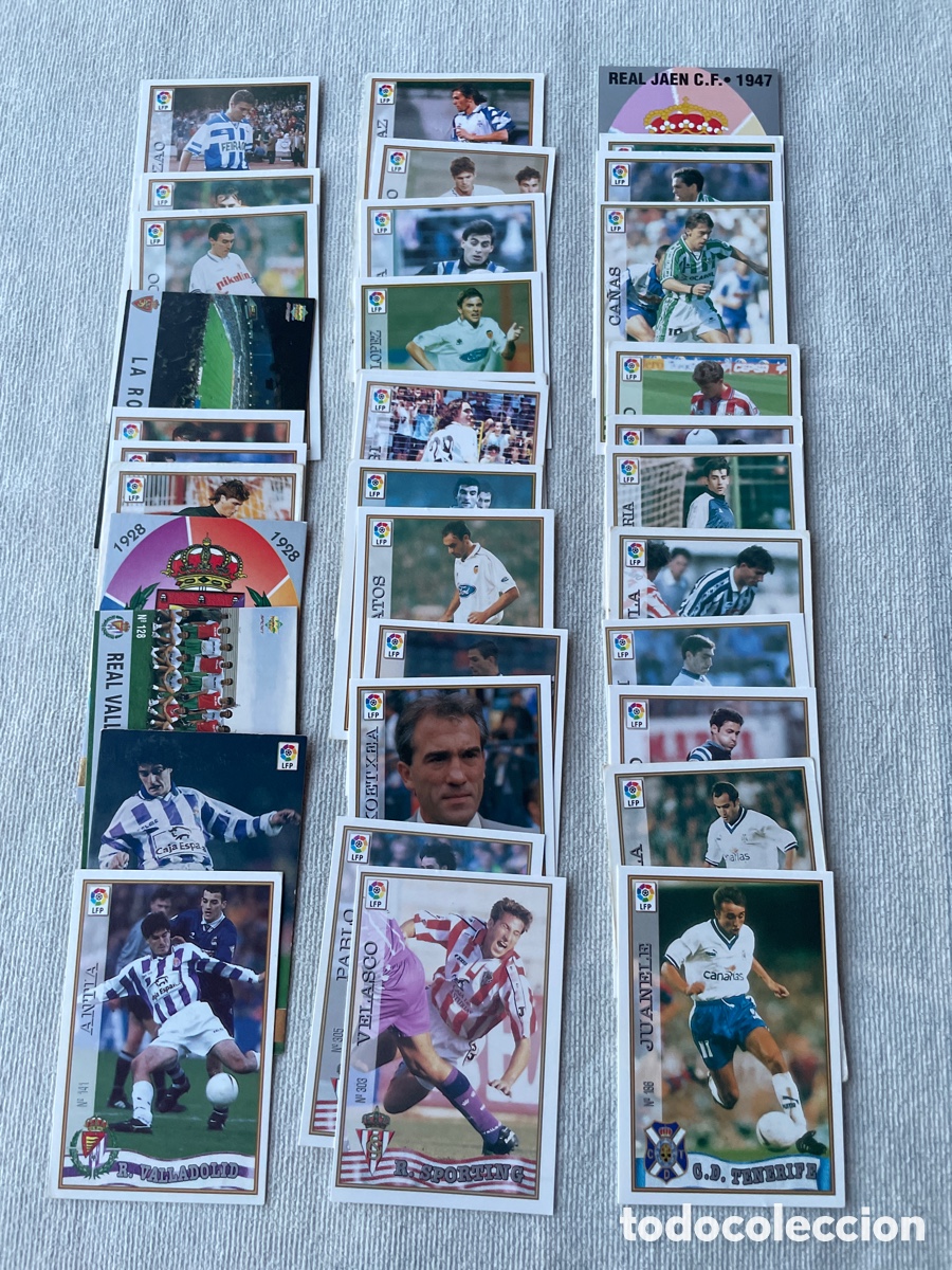 Cromos de f&uacute;tbol: Fichas de la Liga 97-98 LOTE de 36 fichas sin repetir