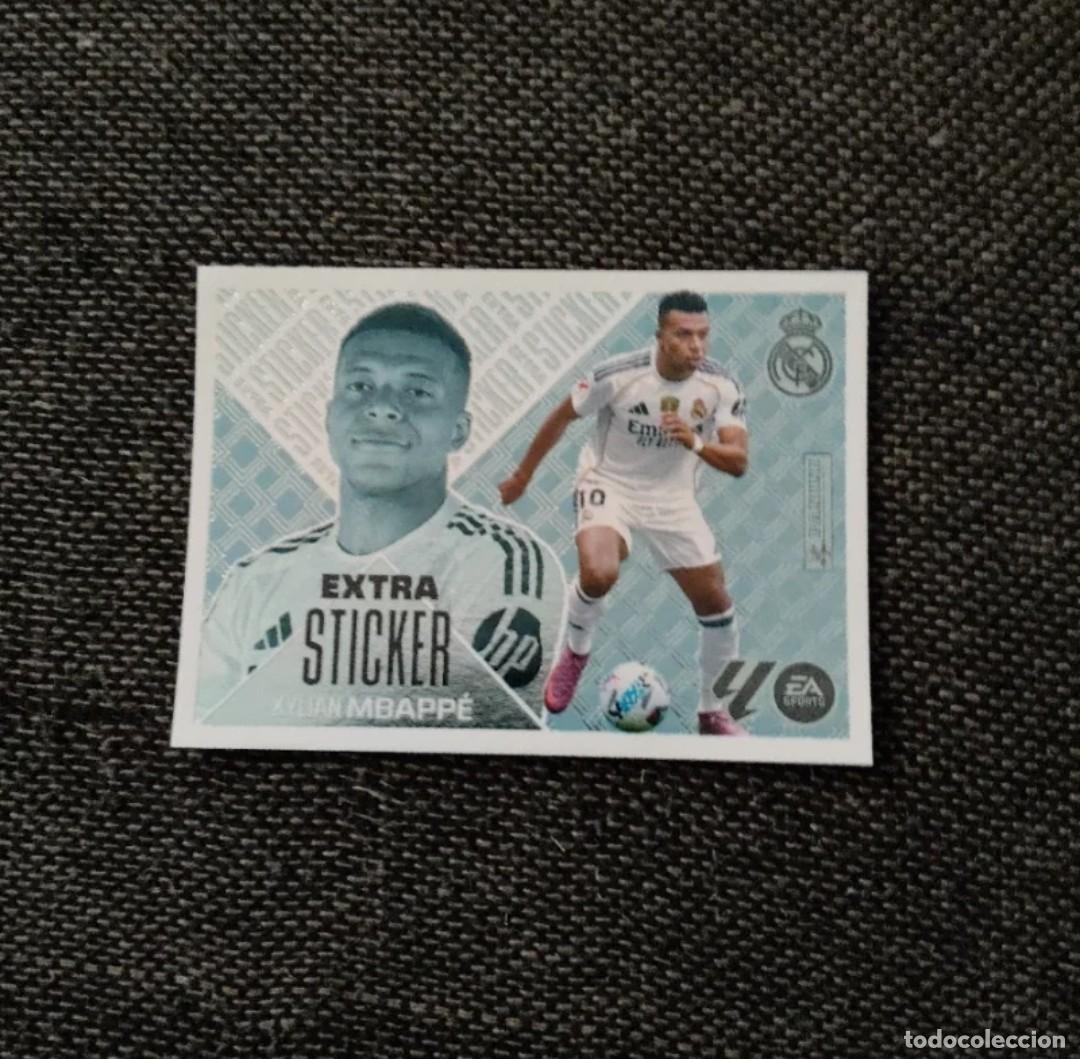 Cromos de f&uacute;tbol: Sticker extra plateado Mbappe real Madrid liga este 2026-27