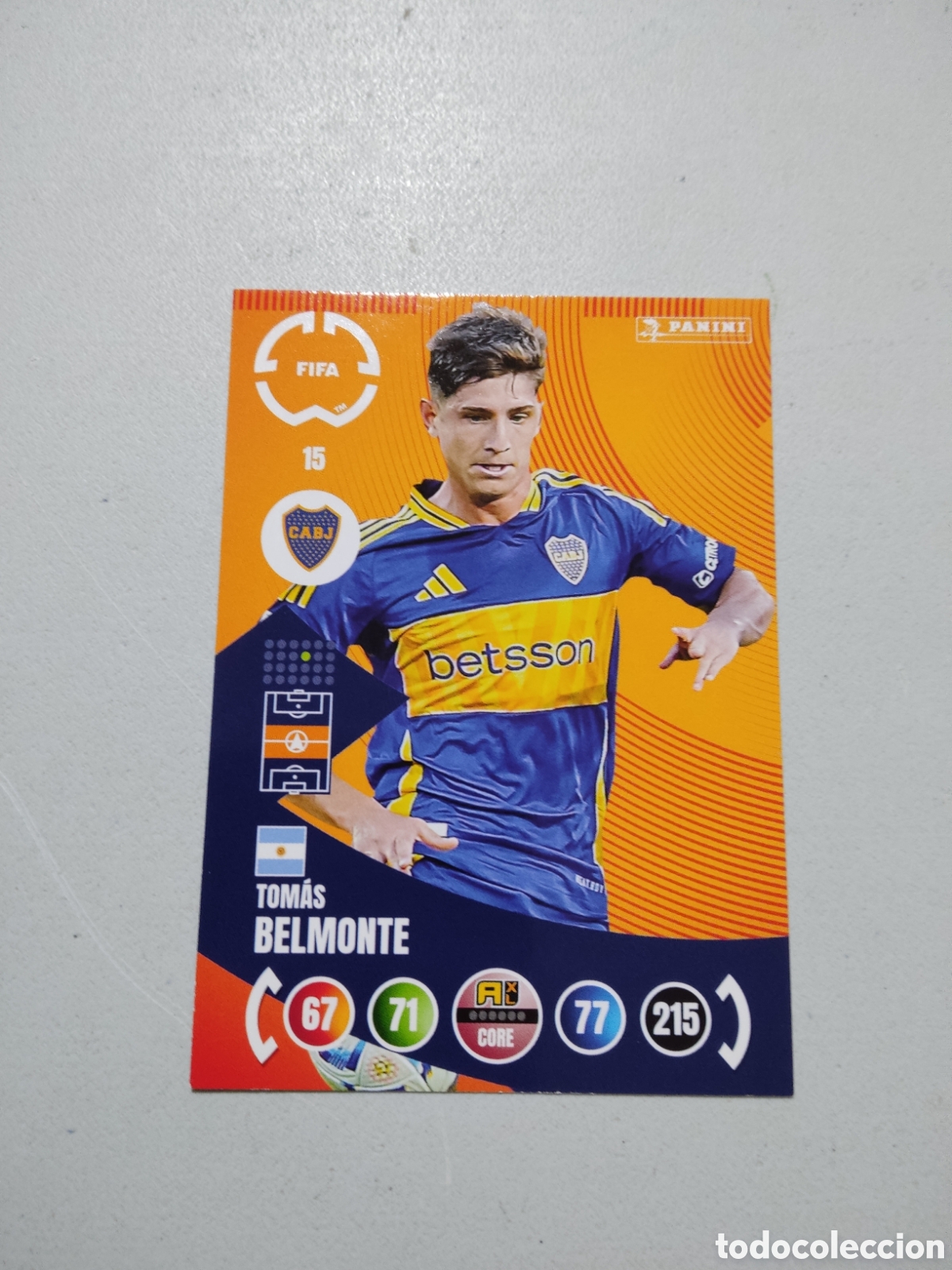 Cromos de f&uacute;tbol: 15 TOMAS BELMONTE BOCA JUNIORS MUNDIAL DE CLUBES ADRENALYN 2025