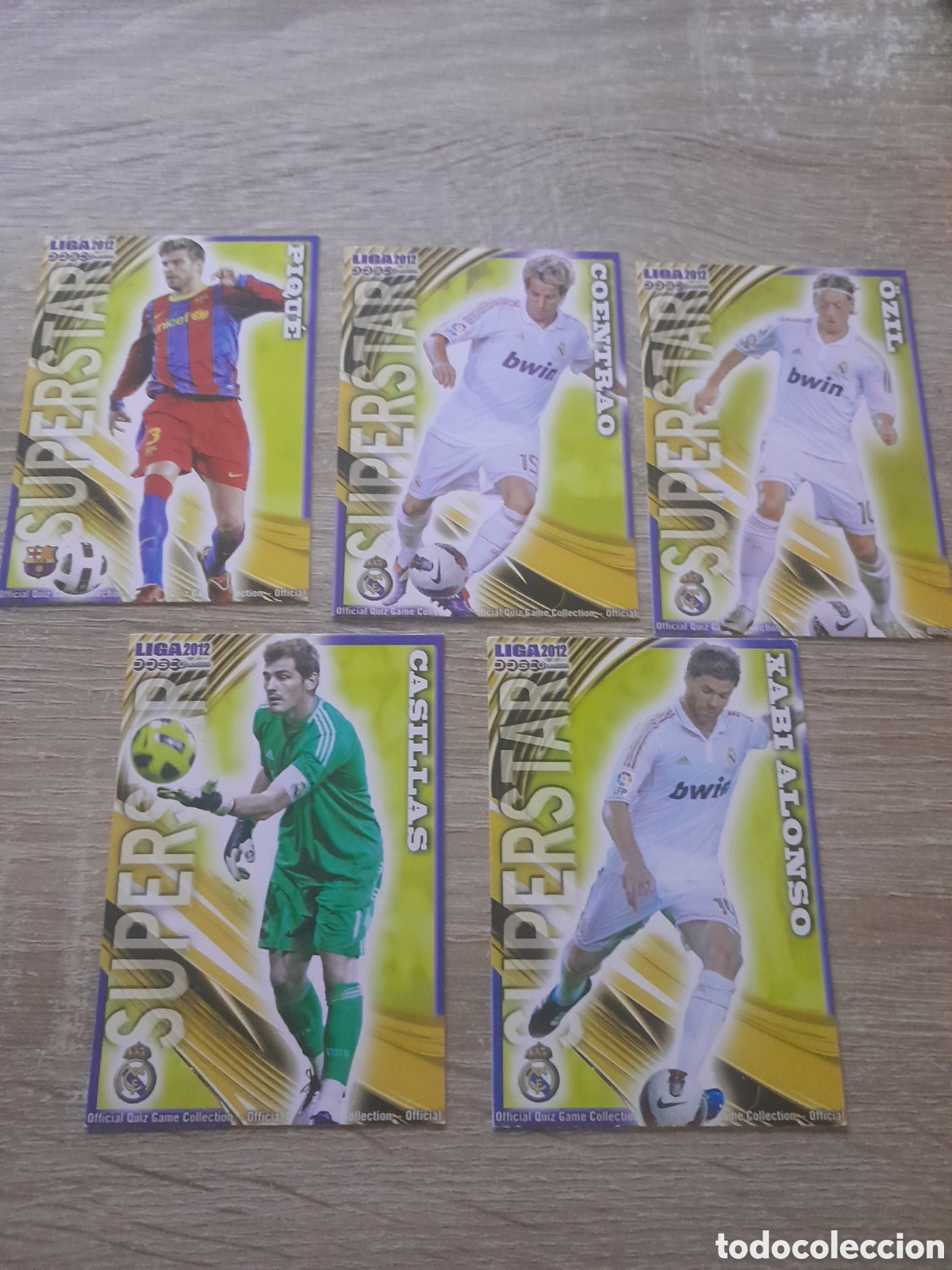 Cromos de f&uacute;tbol: liga mundicromo 2011 2012 lote 5 cromos superstar madrid y barcelona quiz game