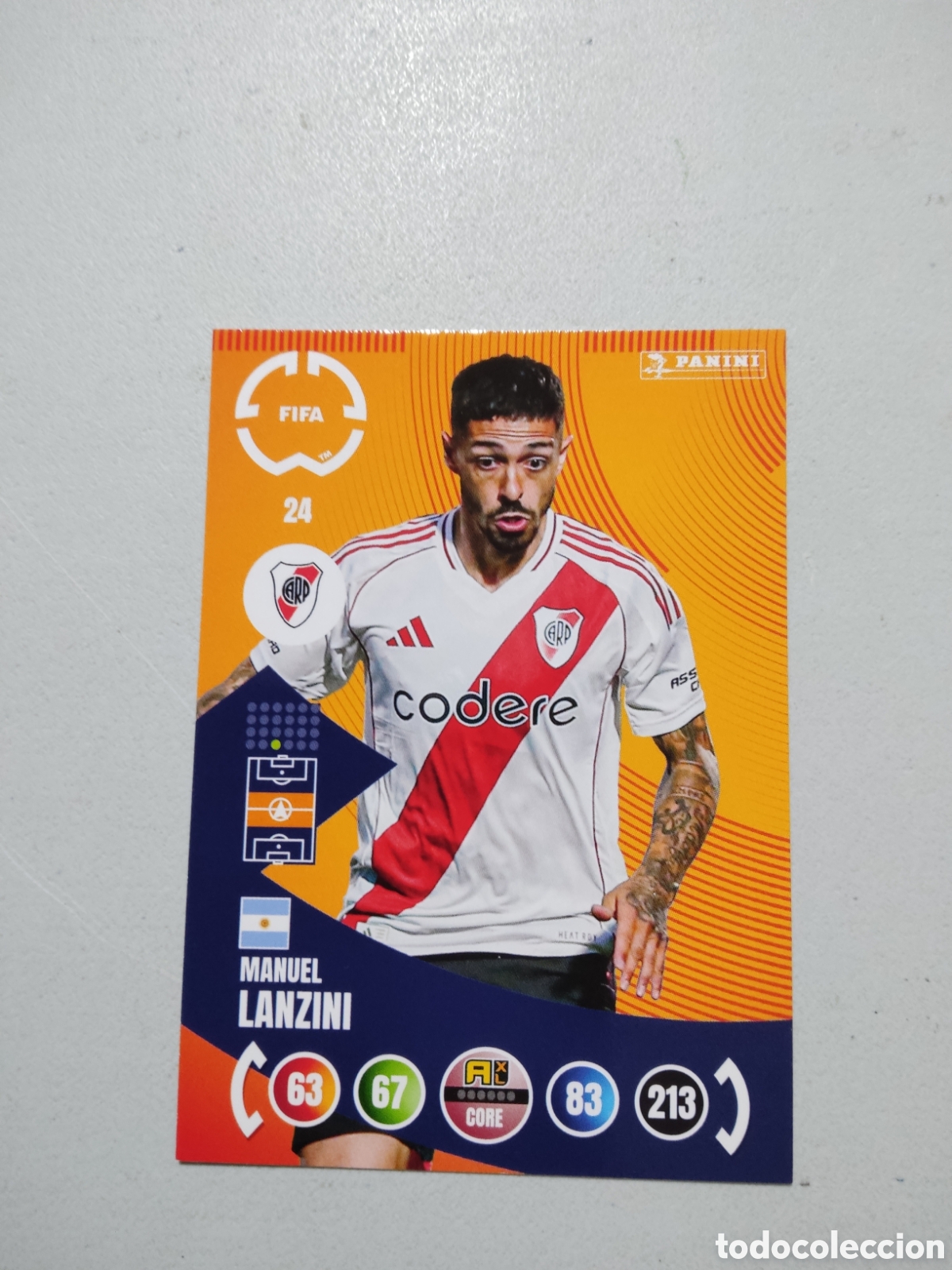 Cromos de f&uacute;tbol: 24 MANUEL LANZINI RIVER PLATE MUNDIAL DE CLUBES ADRENALYN 2025
